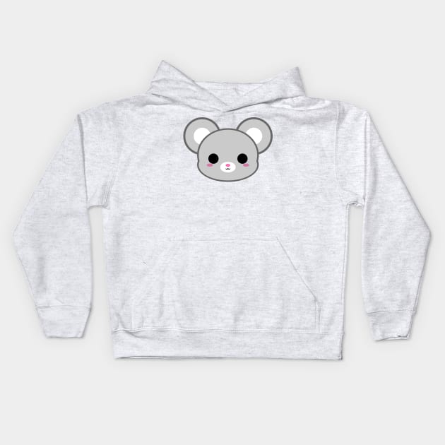 Cute Grey Mouse Kids Hoodie by alien3287